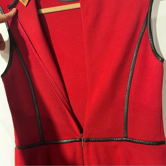 Tory Burch Sheath Dress “Violet” Knee-Length Leather Piping Size Medium - Picture 8 of 13